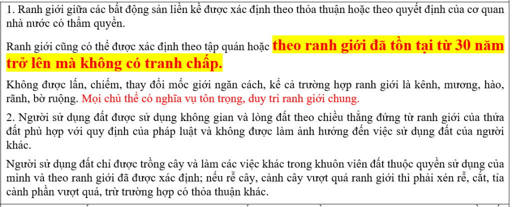 ranh giới thực địa tồn tại 30 năm